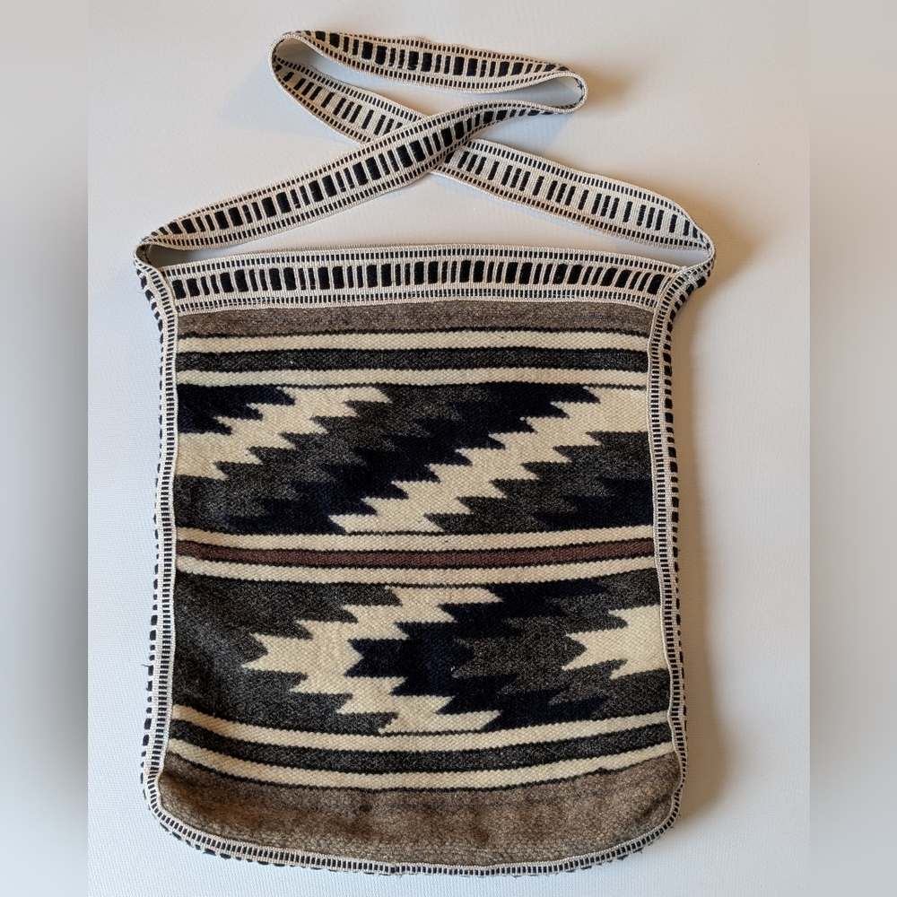 Vintage Artisanal Geometric Shoulder Bag